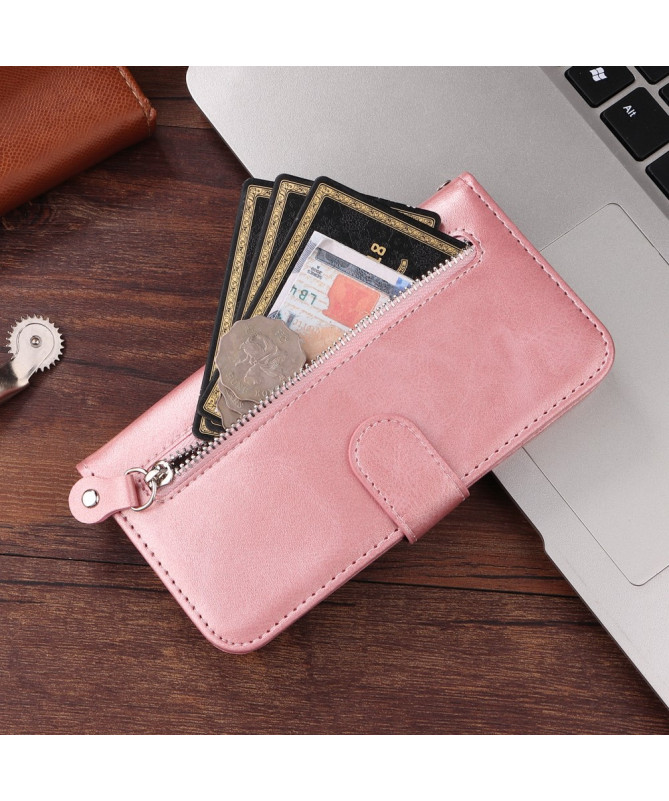 Housse Motorola Edge 60 / 60 Fusion Zipper Pocket effet cuir