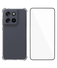 Pack Motorola Edge 60 Fusion Coque Transparente + Verre Trempé