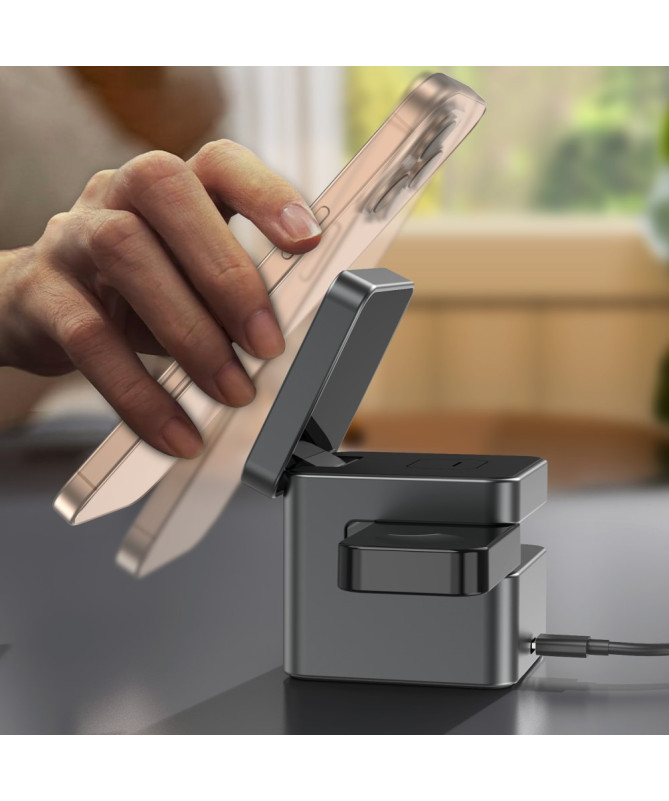 Station de Charge Qi2 3-en-1 | CubeCharge M35
