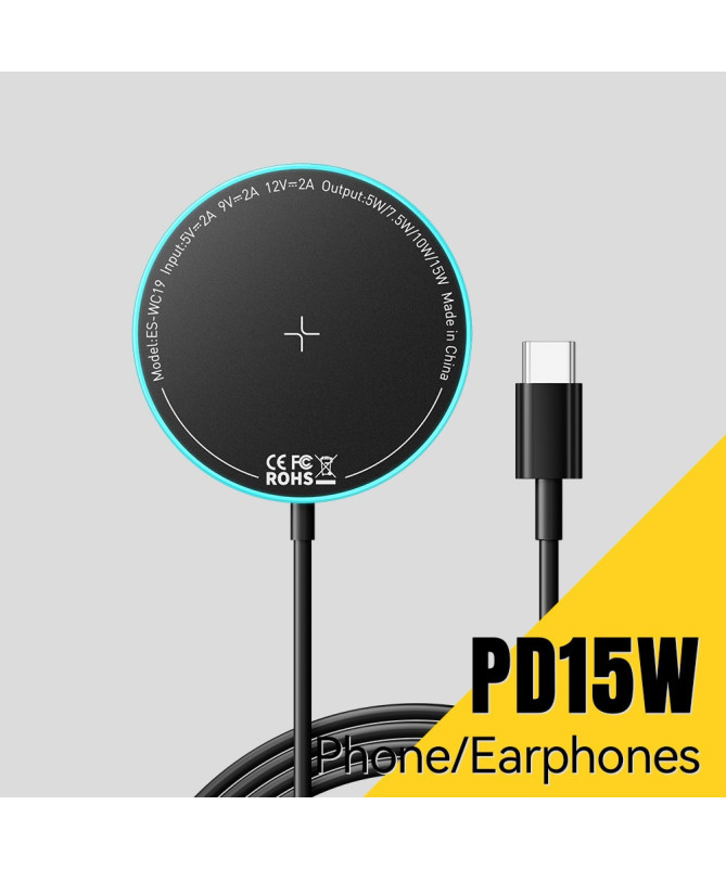 Chargeur Sans Fil Magnétique ESSAGER 15W | LightRing