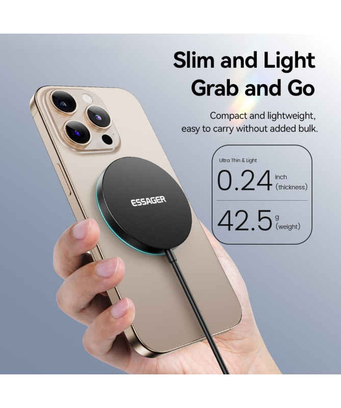 Chargeur Sans Fil Magnétique ESSAGER 15W | LightRing