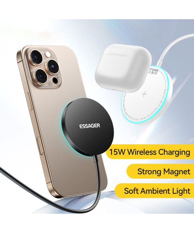 Chargeur Sans Fil Magnétique ESSAGER 15W | LightRing