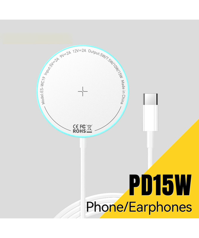 Chargeur Sans Fil Magnétique ESSAGER 15W | LightRing