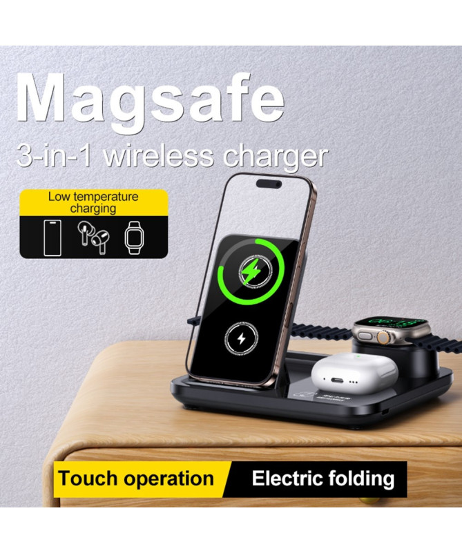Station de Charge Sans Fil 3-en-1 | PowerFold Magsafe
