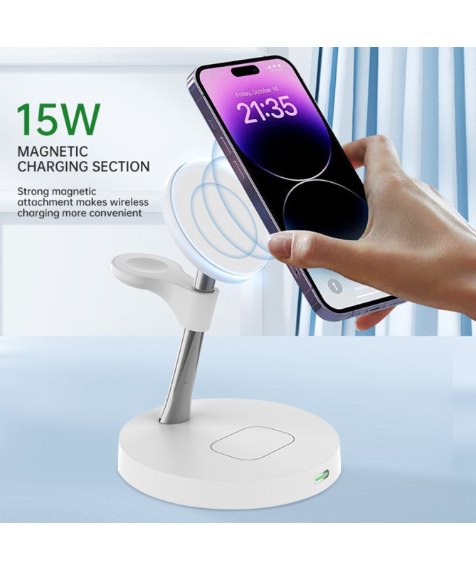 Station de Charge Sans Fil 15W | TriPower Hub