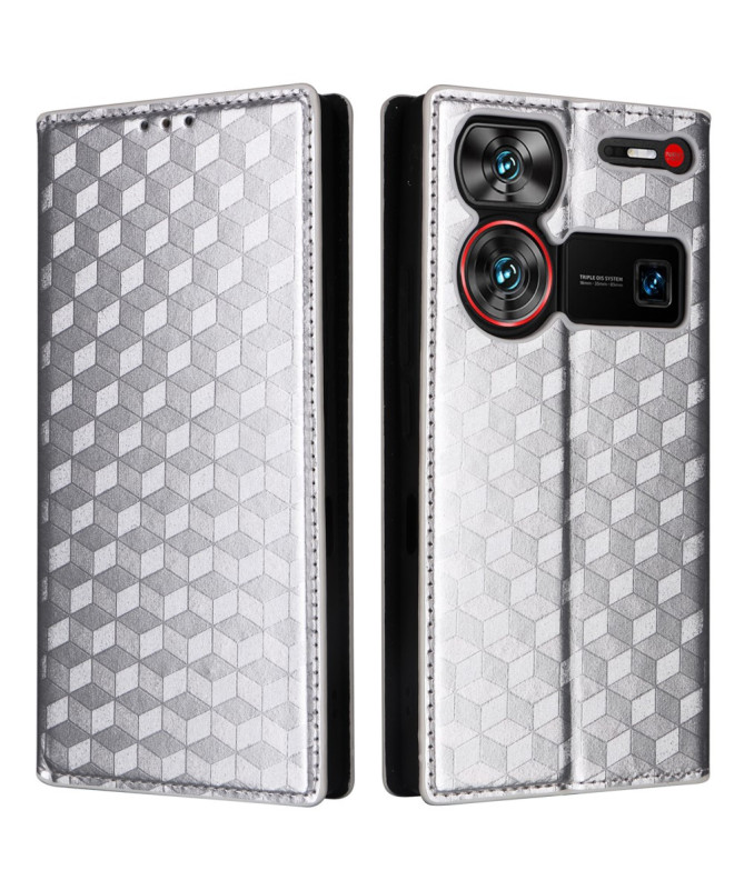 Housse Nubia Z60 Ultra flip cover design géométrie
