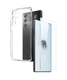 Coque transparente Redmagic 10 Pro avec protection d'écran en verre tr