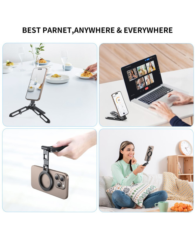 Support Smartphone Magnétique Pliable | TriStand Pro