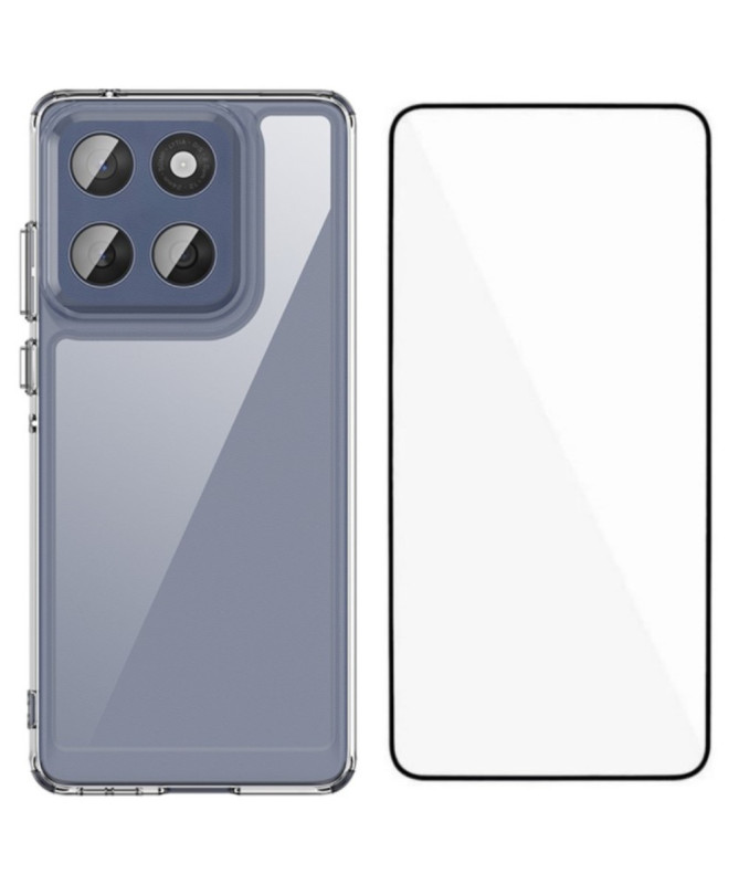 Coque transparente Motorola Edge 60 avec protection d'écran en verre t