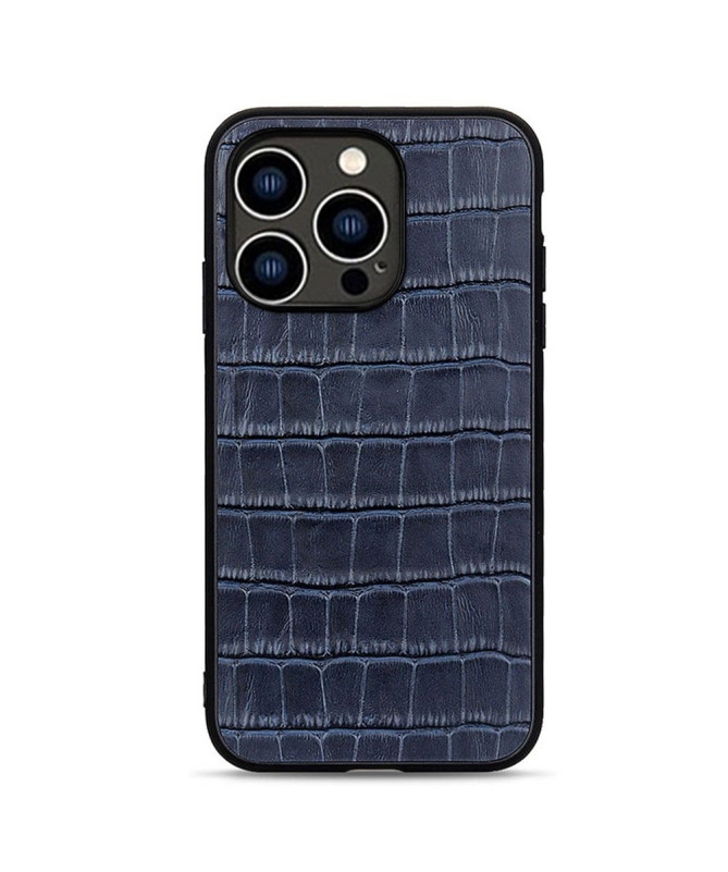 Coque iPhone 14 Pro Cuir aspect peau de croco