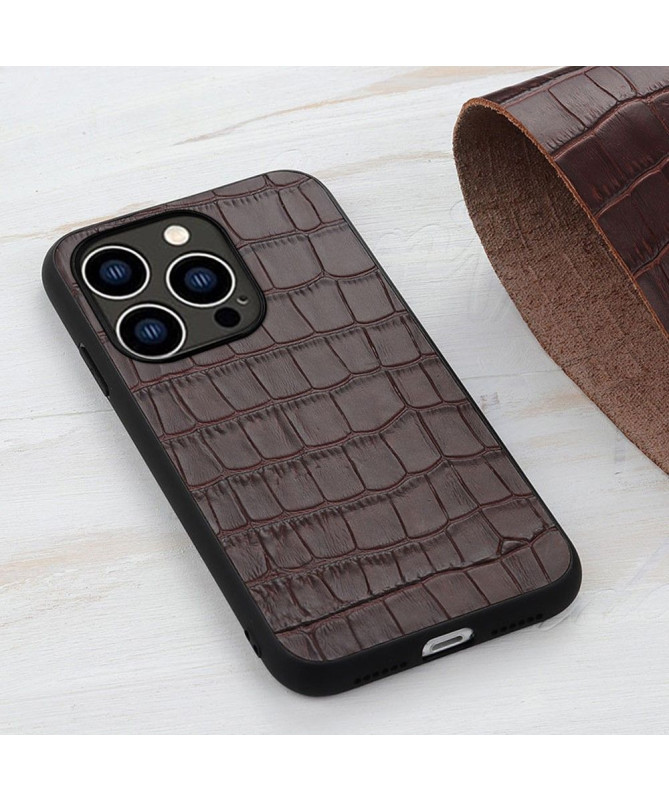 Coque iPhone 14 Pro Cuir aspect peau de croco
