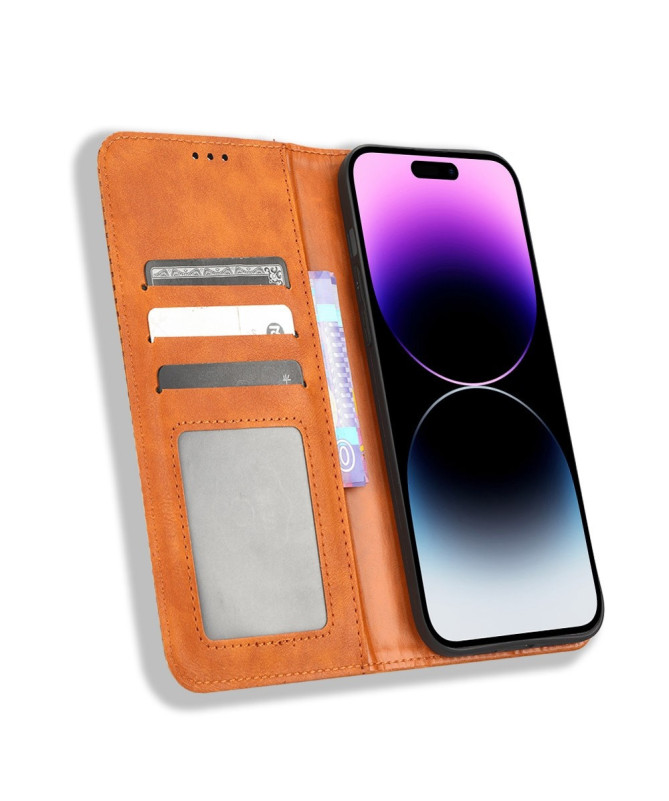 Étui iPhone 14 Pro Le Cirénius Style Cuir Marron Clair - photo 8