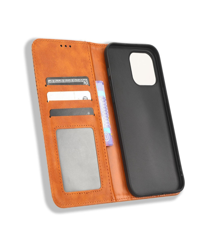 Étui iPhone 14 Pro Le Cirénius Style Cuir Marron Clair - photo 10