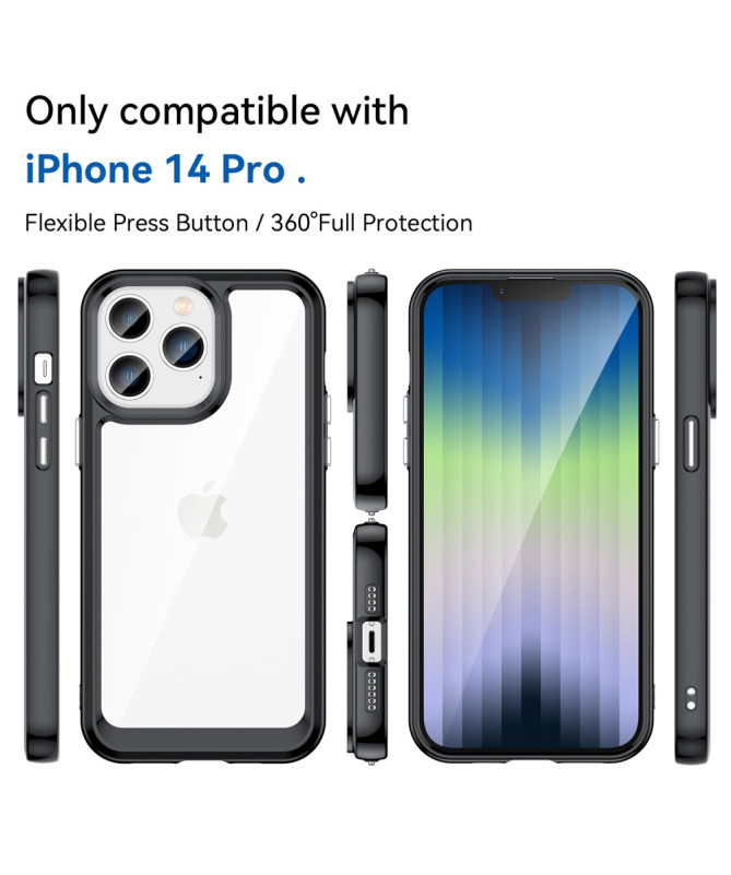 Coque iPhone 14 Pro Transparente Contour Couleuré