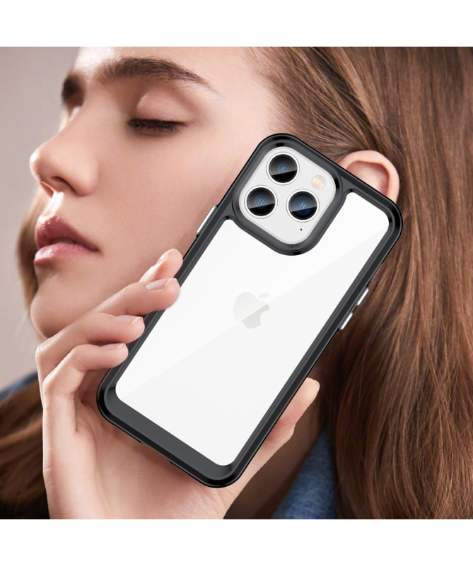 Coque iPhone 14 Pro Transparente Contour Couleuré