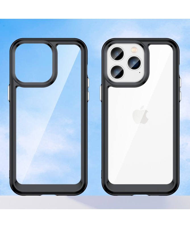 Coque iPhone 14 Pro Transparente Contour Couleuré