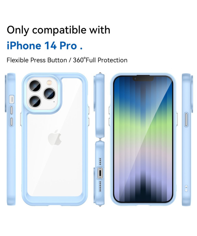 Coque iPhone 14 Pro Transparente Contour Couleuré