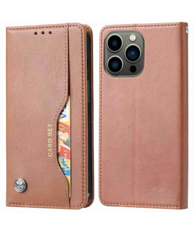 Housse iPhone 14 Pro simili cuir stand case | Malm