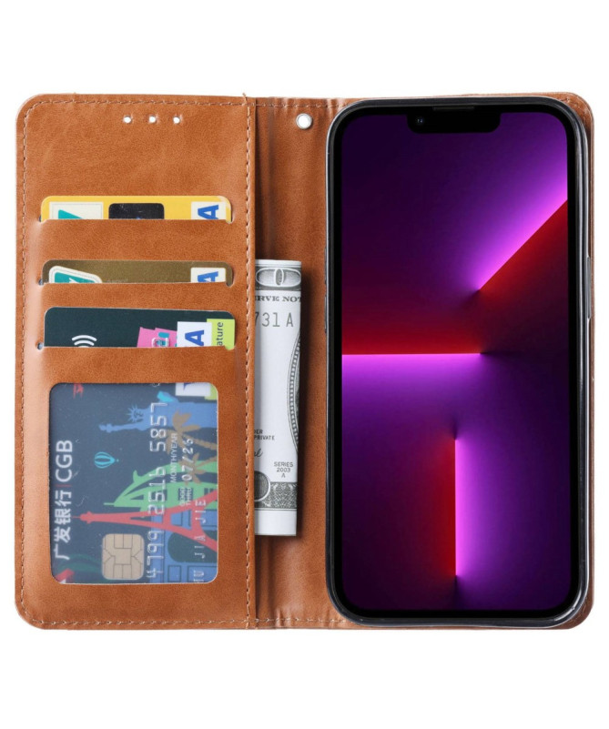 Housse iPhone 14 Pro simili cuir stand case | Malm