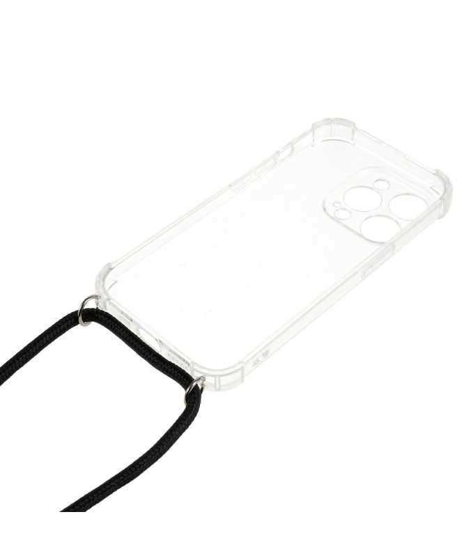 Coque iPhone 14 Pro transparente avec cordon | Cléos