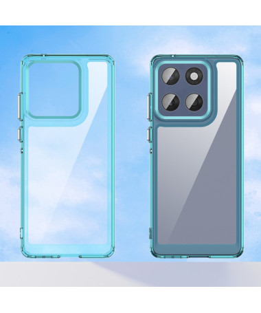Coque Motorola Edge 60 / 60 Fusion Transparente Contour Couleuré Cyan - photo 17