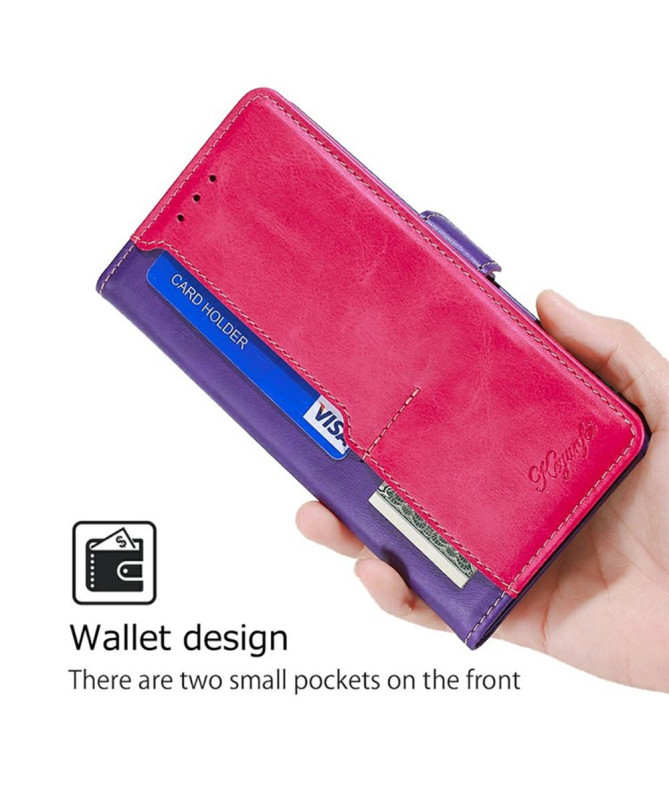 Housse Xiaomi 15 Ultra Keyunfei simili cuir bicolore