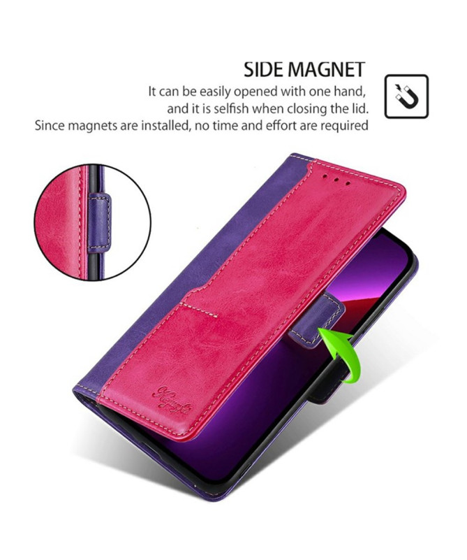 Housse Xiaomi 15 Ultra Keyunfei simili cuir bicolore