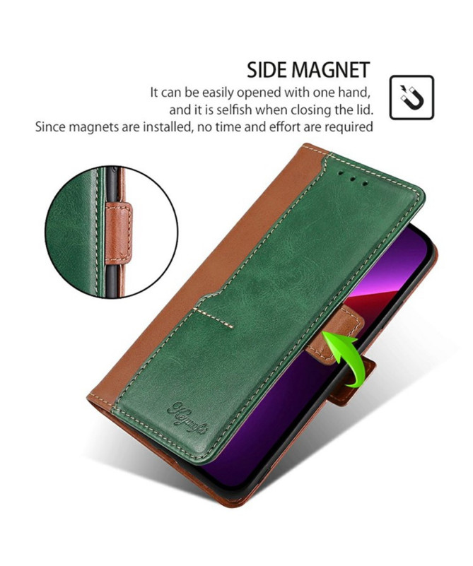 Housse Xiaomi 15 Ultra Keyunfei simili cuir bicolore