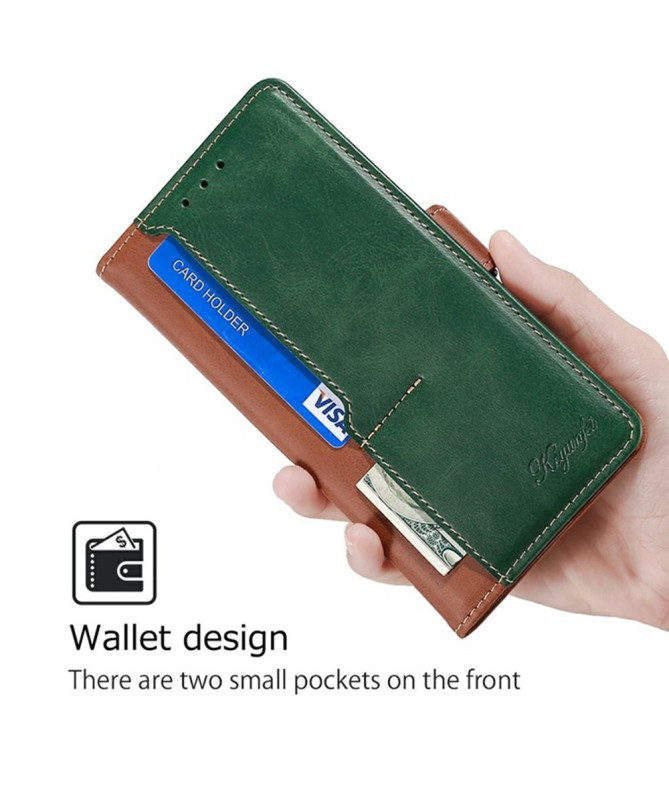 Housse Xiaomi 15 Ultra Keyunfei simili cuir bicolore