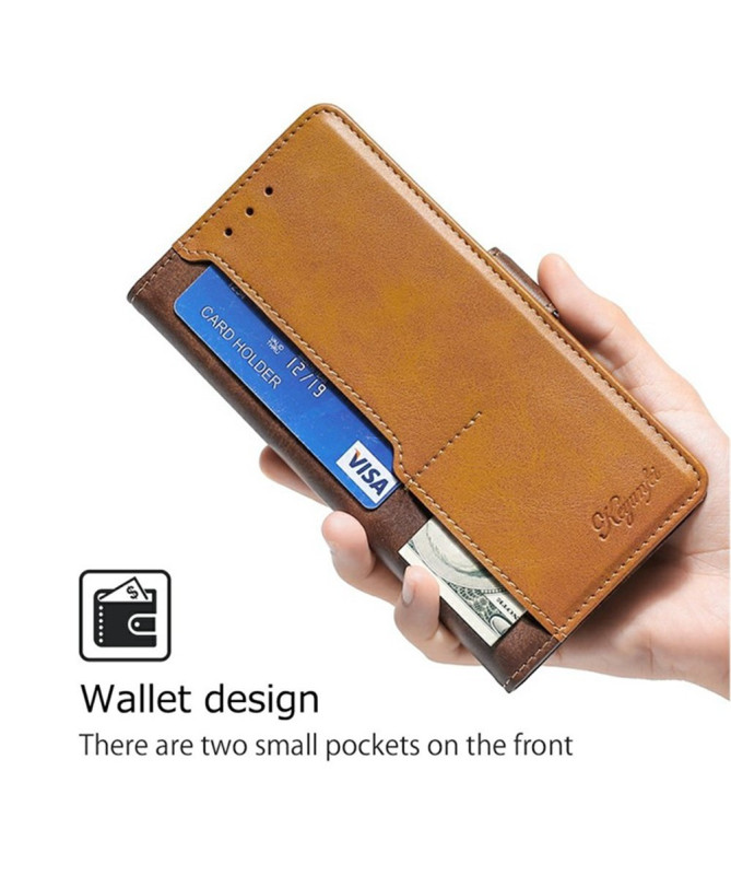 Housse Xiaomi 15 Ultra Keyunfei simili cuir bicolore