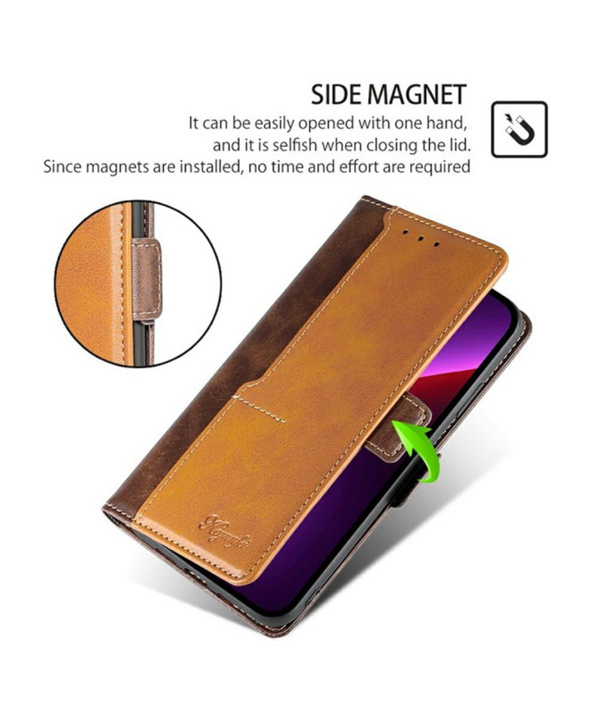 Housse Xiaomi 15 Ultra Keyunfei simili cuir bicolore