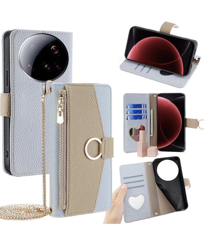 Housse Xiaomi 15 Ultra luxury portefeuille avec chaîne
