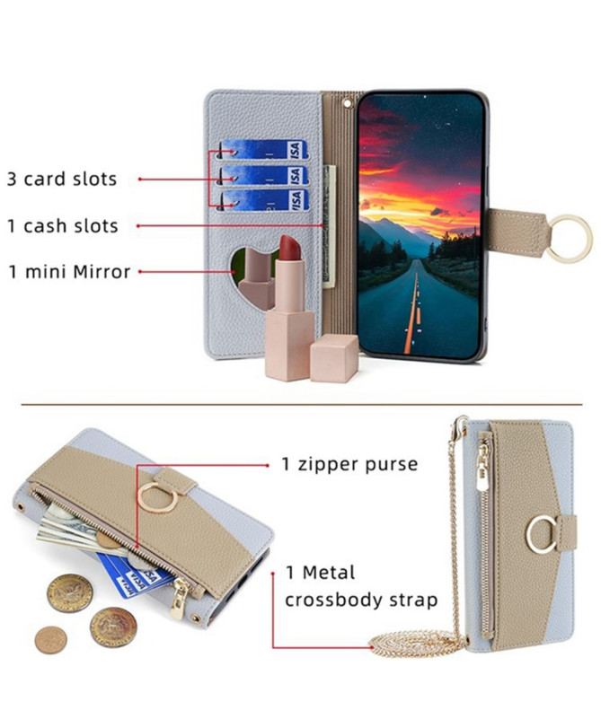 Housse Xiaomi 15 Ultra luxury portefeuille avec chaîne