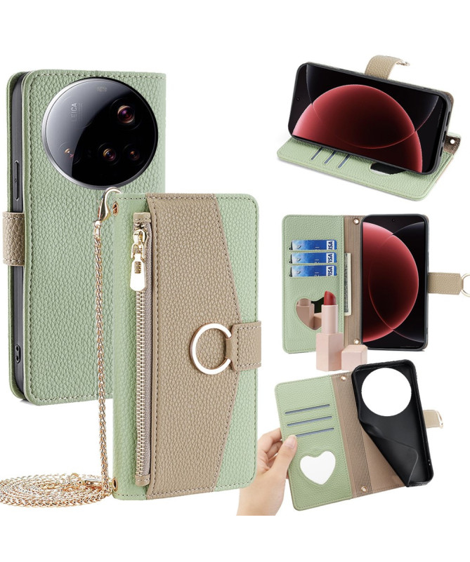 Housse Xiaomi 15 Ultra luxury portefeuille avec chaîne