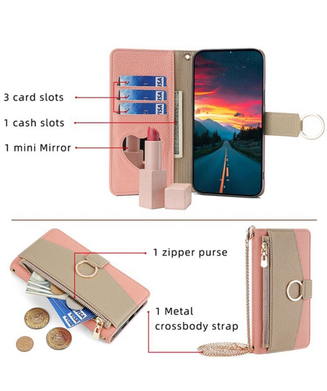 Housse Xiaomi 15 Ultra luxury portefeuille avec chaîne