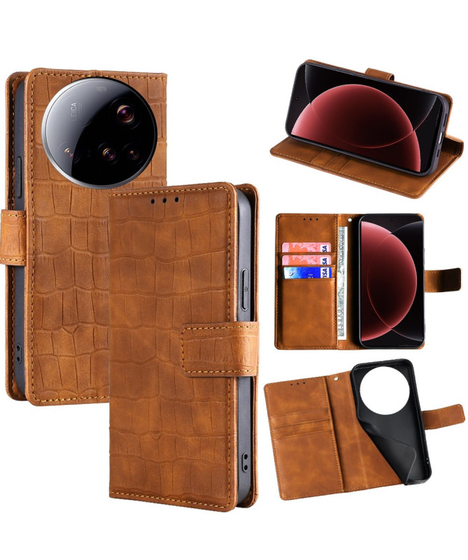 Housse Xiaomi 15 Ultra simili cuir effet peau de crocodile