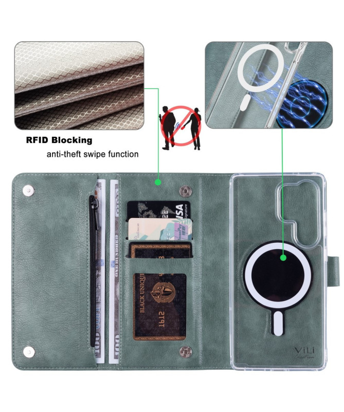 Housse Samsung Galaxy S25 Ultra détachable avec porte-cartes