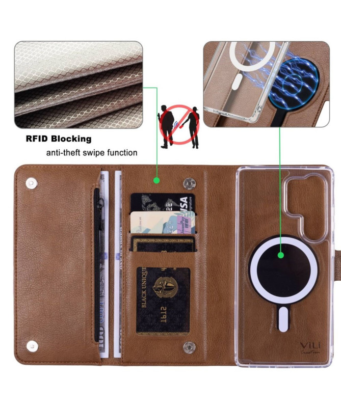 Housse Samsung Galaxy S25 Ultra détachable avec porte-cartes