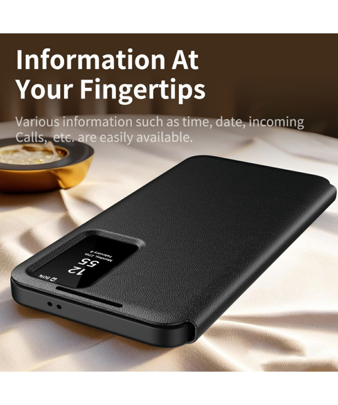 Housse Samsung Galaxy S25 Edge avec fenêtre intelligente et porte-cart