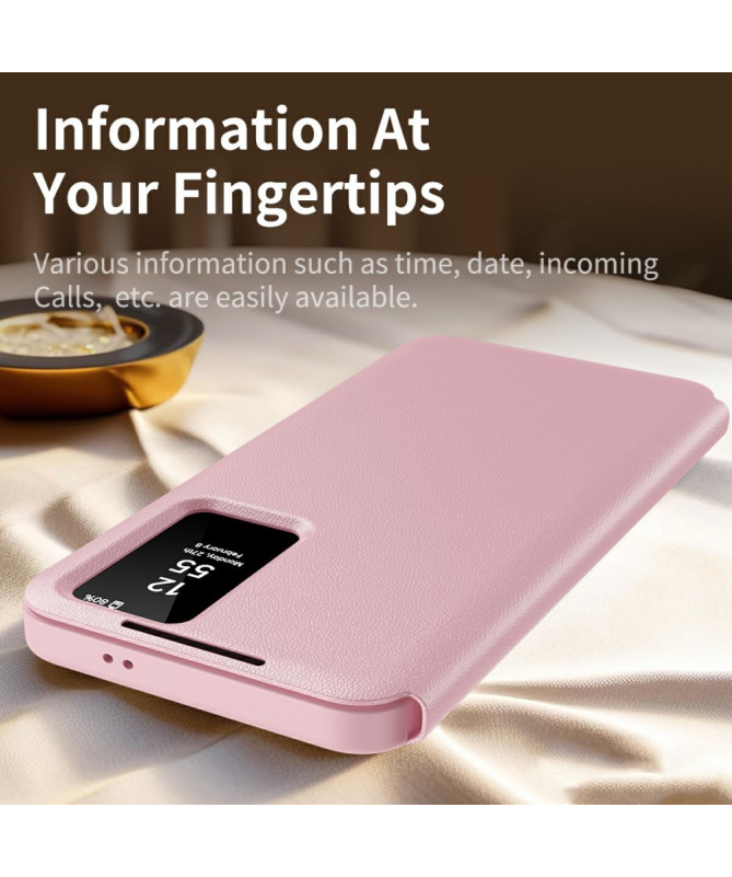 Housse Samsung Galaxy S25 Edge avec fenêtre intelligente et porte-cart