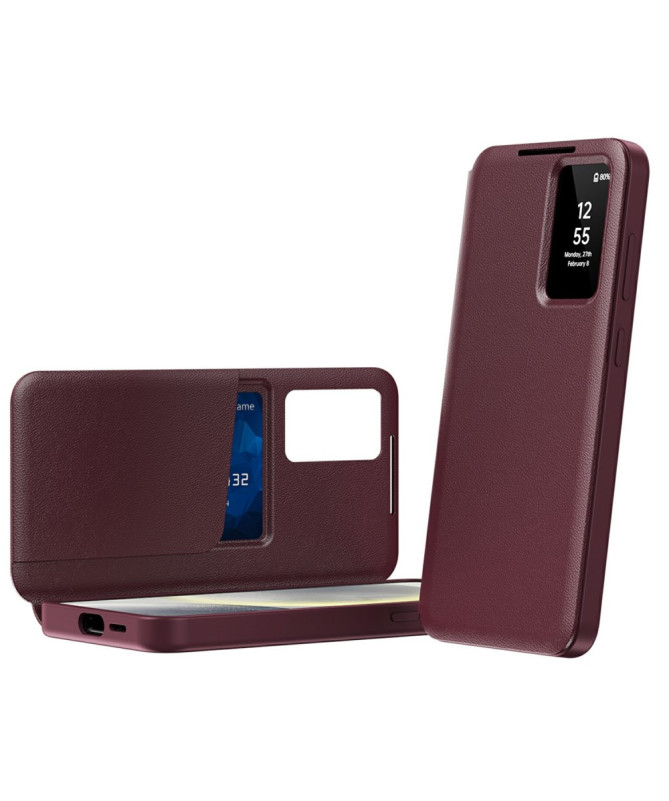 Housse Samsung Galaxy S25 Edge avec fenêtre intelligente et porte-cart