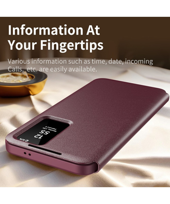 Housse Samsung Galaxy S25 Edge avec fenêtre intelligente et porte-cart