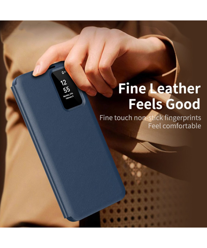 Housse Samsung Galaxy S25 Edge avec fenêtre intelligente et porte-cart