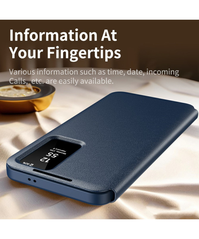 Housse Samsung Galaxy S25 Edge avec fenêtre intelligente et porte-cart