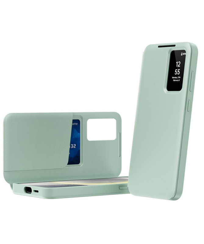 Housse Samsung Galaxy S25 Edge avec fenêtre intelligente et porte-cart