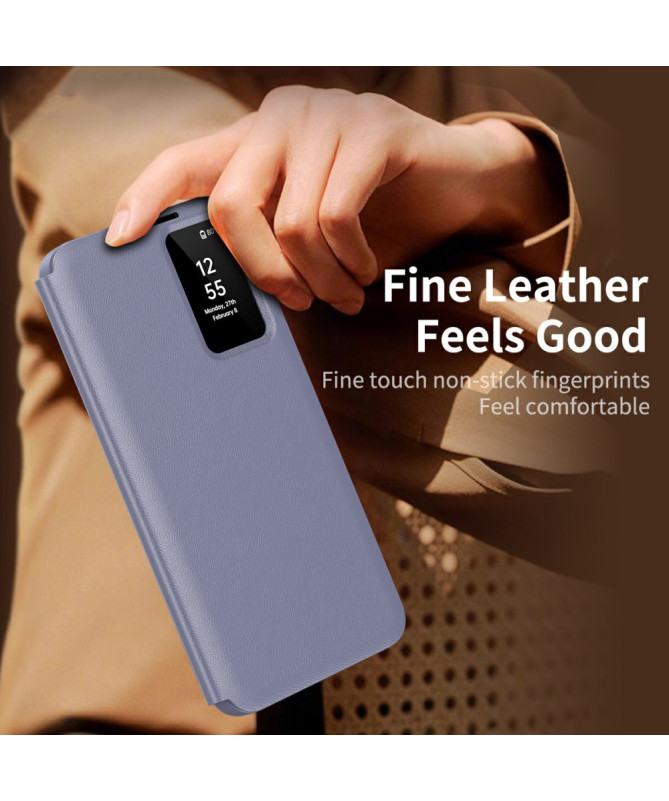 Housse Samsung Galaxy S25 Edge avec fenêtre intelligente et porte-cart