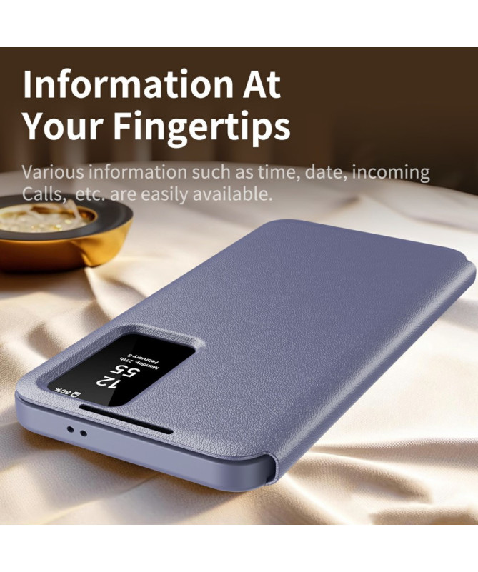 Housse Samsung Galaxy S25 Edge avec fenêtre intelligente et porte-cart
