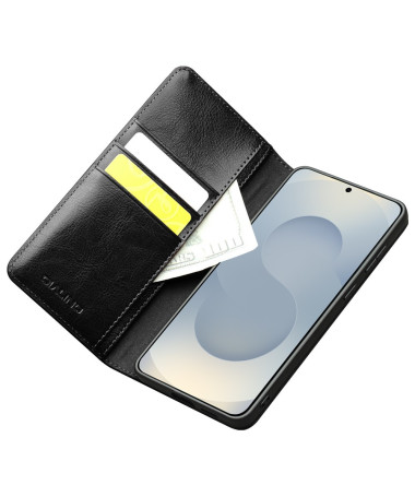 Housse Samsung Galaxy S25 Edge fait main en cuir véritable