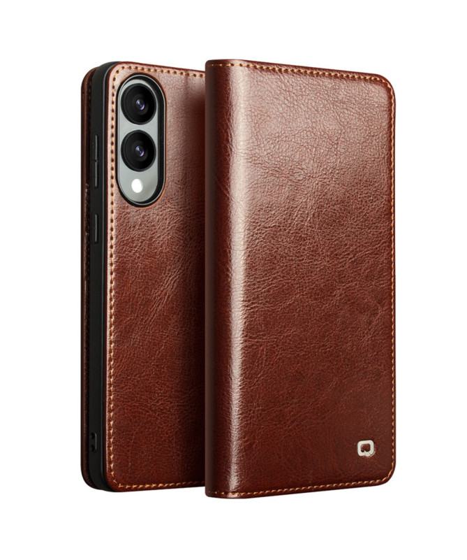 Housse Samsung Galaxy S25 Edge fait main en cuir véritable