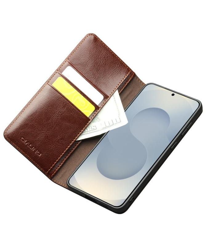 Housse Samsung Galaxy S25 Edge fait main en cuir véritable